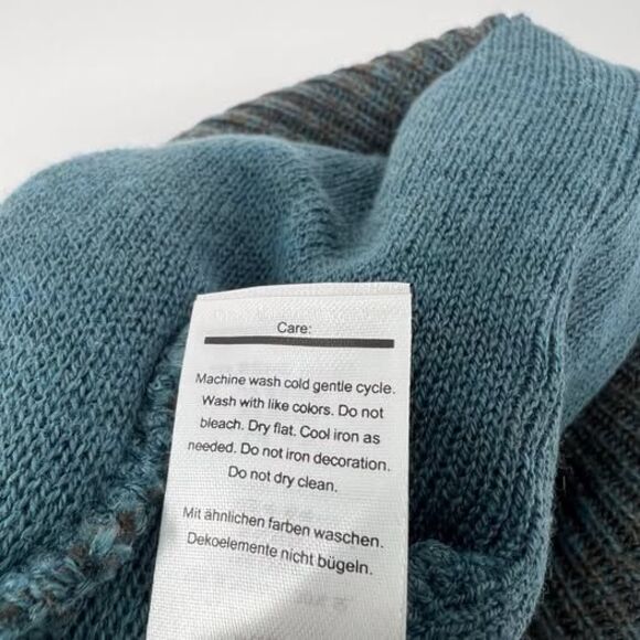 Smartwool Creek Run Unisex Knit Beanie Merino Wool Hat in Teal/Brown Gorpcore - Picture 4 of 4